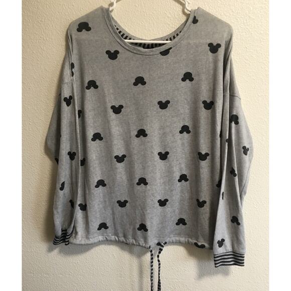 Disney Gray Sweater with Black Mickey Icons - Picture 1 of 8